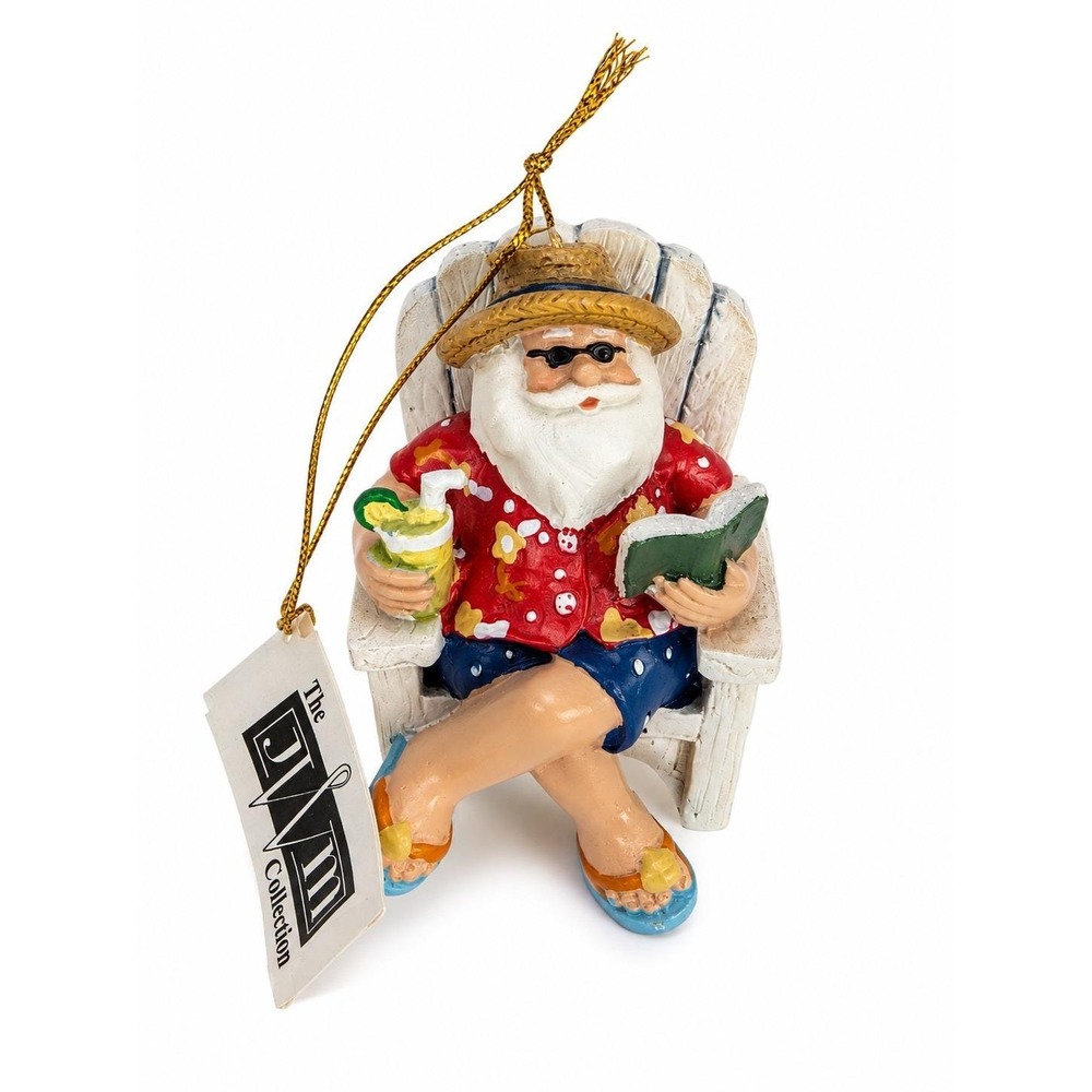 The Ganz Collection Beach Santa in Adirondack Chair Christmas Ornament Tropical